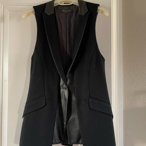 rag and bone vest with leather collar and inside